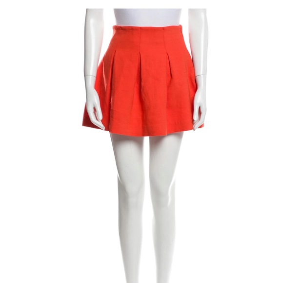 Pristine Milly Mini Girls' orange Milly Minis woven pleated skirt - Picture 3 of 8